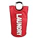 Homiak Large Laundry Basket with Alloy Handles for College, Collapsible Laundry Hamper, Foldable Clothes Bag, Folding Washing Bin (Red)
