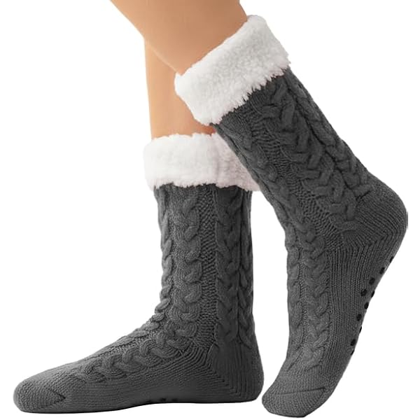 Calcetin Para Dormir Peludos Para Mujer, Pantuflas Cómodas Y Gruas De Felpa Cálidas Para Invierno, Antidlizant, Suav Y Gruas, Para Hombre - AliExprs 200574005