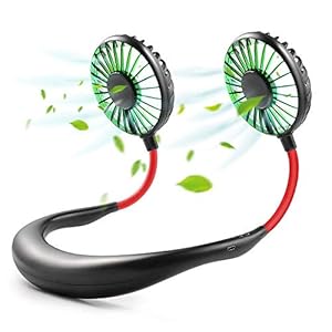 Lazy-Neck-Fan-USB-Portable-Mini-Wearable-Neckband-Fan-with-Led-Light-Dual-Neck-Flexible-for-FaceAromatherapy-for-GymTravelOffice-Black GOAMZ Lazy Neck Fan USB Portable Mini Wearable Neckband Fan with Led Light Dual Neck Flexible for Face,Aromatherapy for…