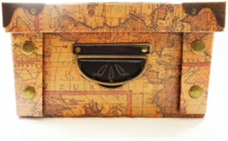 CORRUGATED COLLAPSIBLE GIFT BOX WITH OLD WORLD MAP DESIGN