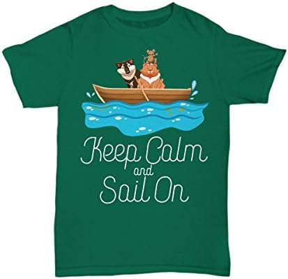Smartlife Creations - Keep Calm and Sail On - Sail Away Shirt - Unisex Tee (3XL, Green)
