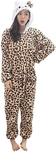 Betusline Cute Sleepsuit Costume Cosplay Homewear Onesie Pajamas Leopard Cat