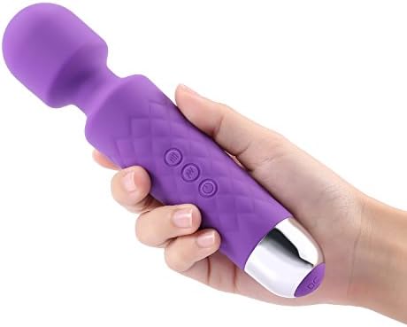 James Love Cordless Wand Massager, 8 Powerful Speeds & 20 Pulsating Patterns Therapeutic Body Massager for Muscle Aches and Sports Recovery, 100% Waterproof USB Rechargeable Portable (Purple)