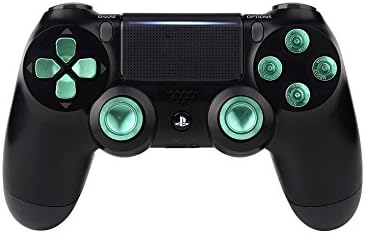 AMLLC Green PS4 Aluminum Replacement Bullet Buttons, D-Pad, Thumb Sticks