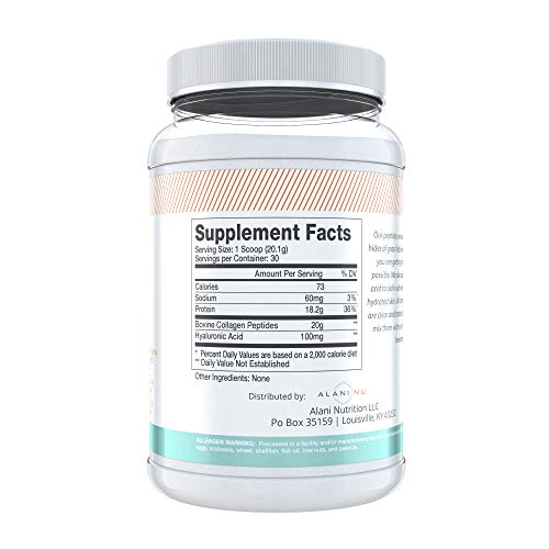 Alani Nu Collagen Peptides Protein Powder Supplement, Unflavored, 30