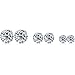 3 Pair 925 Sterling Silver Round Cut Simulation Diamond CZ Stud Earrings(Size 4-6)