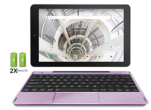 RCA 10.1″ HD IPS 1280 x 800 Touch Screen 32GB Quad-Core Tablet w/Extended Battery WiFi Keyboard Android 8.1 (10 inch, Lavender)