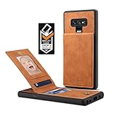 Spaysi Samsung Galaxy Note 9 Card Holder Case, Note 9 Wallet Case Slim, Galaxy Note 9 Folio Leather case, Flip Cover, Gift Box, for Note9 (Brown)
