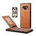 Samsung Galaxy Note 9 Card Holder Case, Note 9 Wallet Case Spaysi Slim, Galaxy Note 9 Folio Leather case, Flip Cover, Gift Box, for Note9 (Brown)