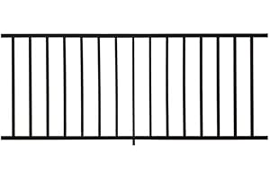 Weatherables 36 in. H x 6 ft. W Stanford Deck Railing Kit – Aluminum Porch & Balcony Railing Kit with Black Powder-Coated Finish, Adjustable Outdoor Hand Rail System