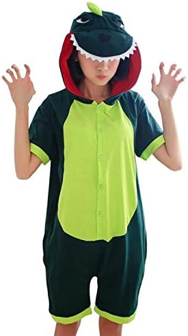Cameinic Womens Summer Cosplay Dinosaur Cute Pajamas Animal sleepwear Onesie,Dinosaur,XS(4'11"-5'2")