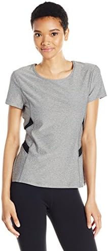 X By Gottex Women's Short Sleeve Top with Powermesh Trim, Dark Grey, L