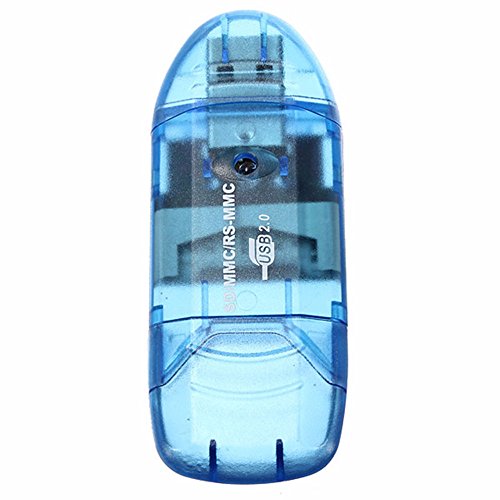 High Speed USB 2.0 Multi in 1 Memory Card Reader Writer Adapter With Caps for MMC SD SDHC TF UP To 64GB 1PC