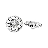 HOUSWEETY 50PCs Silver Tone Sunflower Carved Sewing Metal Buttons Crafts 18mm