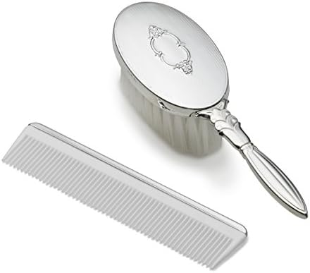 Empire Sterling Silver Oval with Shield Design Girl's Brush & Comb Set