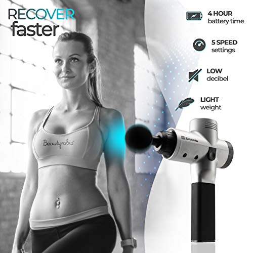 ZermÃ¤tte Deep Tissue Massage Gun | Cordless Percussive Muscle Gun for Athletes | Quiet, Powerful, Handheld Massager Delivers Therapeutic, Full-Body Relief for Muscle Ache, Pain, Tension