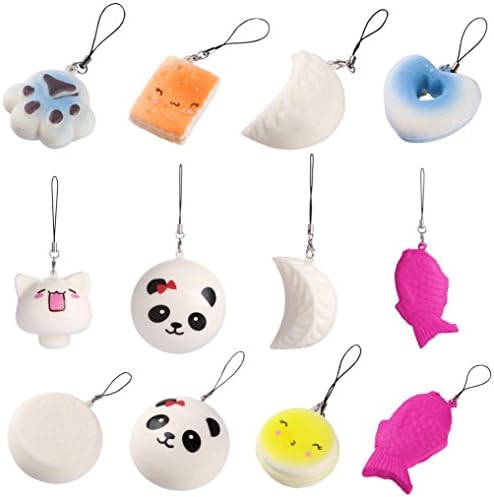 Shybuy Hot Sale Toy,10PCS Cute Squishy Jumbo Medium Mini Random Soft Phone Straps Gift Pack