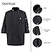 350 CHEF APPAREL Pearl Buttons Chef Coat-Easy-Care Twill Chef Jacket for Men,Large Black