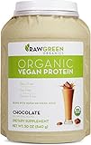 Raw Green Organics - Organic Vegan Protein - Chocolate - All Natural Blend - 30 oz. (840 Grams)