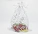 iBUY365 50Pcs Organza Drawstring Pouches Party Wedding White with Silver Gift Bags 5.9