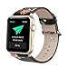 TCSHOW 40mm 38mm Soft PU Leather Pastoral/Rural Style Replacement Strap Wrist Band with Silver Metal Adapter Compatible for Apple Watch Series 4(40mm)/ Series 3 Series 2 and Series 1(38mm)(A)