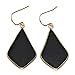 Top Plaza Womens Fashion Natural Gemstone Ear Hook Water Drop Ear Pendant Dangle Earring