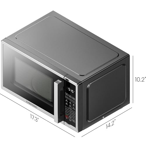 Chefman Countertop Microwave Oven 0.7 Cu. Ft. Digital Stainless Steel Microwave 700 Watts with 6 Auto Menus, 10 Power Levels, Eco Mode, Memory, Mute Function, Child Safety Lock, Easy Clean