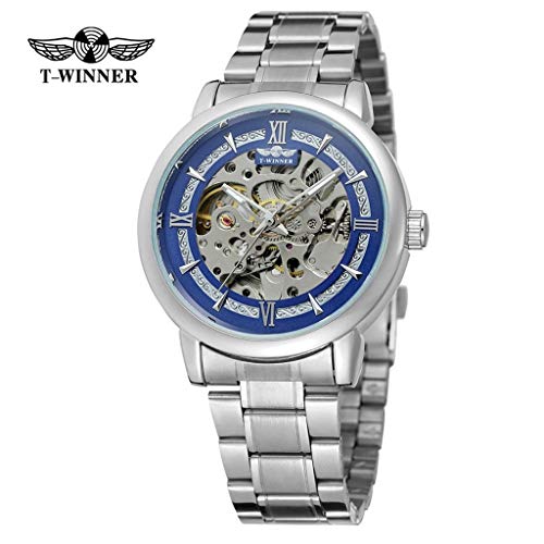YEZIJIN T-Winner Hollow Luxury Design Business Fashion Men's Steel Belt Mechanical Watch Under 20