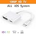 ebasy Compatible to HDMI Adapter, Digital AV Adapter Charging Port HD TV Monitor Projector 1080P (Support iOS 10, iOS 11)-White