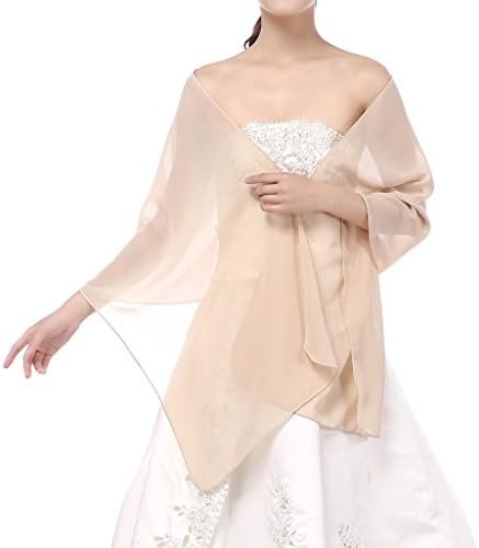 Yesdo Sheer Bridesmaid Shawls Evening Wraps for Prom Party Champagne