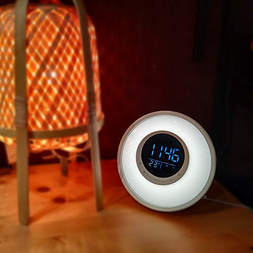 All inOne Wake Up Light Alarm Clock with FM Radio, Sleep Sound