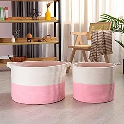 OrganiHaus Pink Basket for Laundry 16x14 | Toy