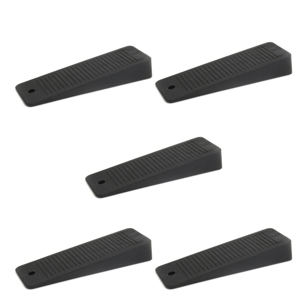 Sossai Door Shim/Wedge/Window Doorstop (Set of 5) hard rubber TSK95 | Colour : black