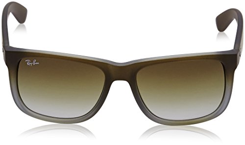 Ray-Ban RB4165 Square Non-Polarized Sunglasses,Brown On Grey, 55mm
