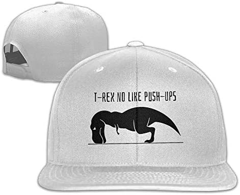 T-Rex No Like Push-UPS Unisex Causal Fitted Flat Bill Boarder Cap for Men and Women