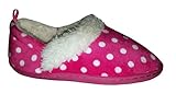 Girls Pink and White Polka-Dot Warm Winter Slipper