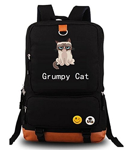YOYOSHome Anime Grumpy Cat Cosplay Bookbag College Bag Daypack Backpack School Bag (1)
