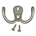 HOVEOX 20 Pcs Double Prong Robe Hook Retro Towel Cloth Hanger Wall Hat Jewelry Hooks Rustproof Rustic Hooks Heavy Duty Hardware Decorative Utility Hooks & 40 Pcs Screws & a Free Screwdriver, Silver
