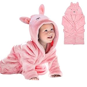 URAQT Schattig Dier Baby Badjas Zachte Capuchon Handdoeken Baby Wrap