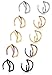 LOYALLOOK 10Pcs Stainless Steel 16 Gauge Cross X Ear Cuff Cartilage earrings Fake Conch Piercing for Mens Womens