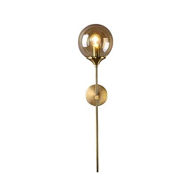 Buy Bokt Glass Globe Mid Century Wall Sconce Wall Light Fixture Bedroom Lighting Nordic Living Room Background Wall Lamp Mirror Headlights Amber Online In Indonesia B07w5m6lgl