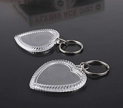 Upstore 25Pcs Clear Acrylic Blank Photo Keyring Heart Shape Photo Keychains Insert Personalized Keychain Snap in Insert Picture Frame Key Chain Keyrings Key Holder Great for DIY Gift - Image 5