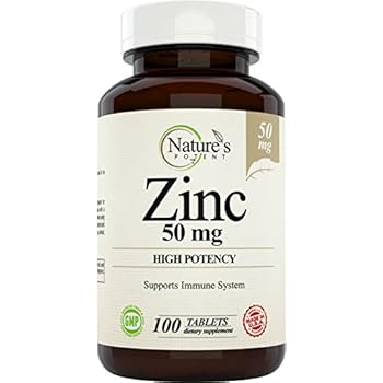 Zinc, 50 mg (High Potency) 100 Tablets, Immune System Support: Supplement for Men and Women, Natural Zinc from (oxide / citrate) Made by Nature’s Potent