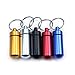 Ewinever 10-Pack Waterproof Aluminum Pill Box Case Bottle Holder Container with Keychain Multi Colors