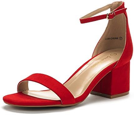 DREAM PAIRS Womens Low-Chunk Low Heel Pump Sandal