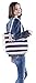 Malirona Large Beach Travel Tote Bag Canvas Shoulder Bag with Cotton Rope Handle (Blue Stripes)