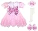 Lilax Baby Girl Newborn Lace Princess Wedding Party Dress Gown 4 Piece Deluxe Set 3-6 Months Pink