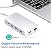 VANMASS Aluminum USB C Hub, 9 in 1 USB C Adapter with 4K HDMI, RJ45 Gigabit Ethernet, 4 USB 3.0 Ports, TF/SD 3.0 Card Reader, 100W PD Charging Port for MacBook Pro/Air & More USB C Devices