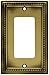 BRAINERD 64777 Beaded Single Decorator Wall Plate / Switch Plate / Cover, Tumbled Antique Brass