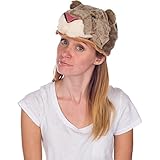 Rittle Furry Cougar Animal Hat, Realistic Plush Costume Headwear - One Size